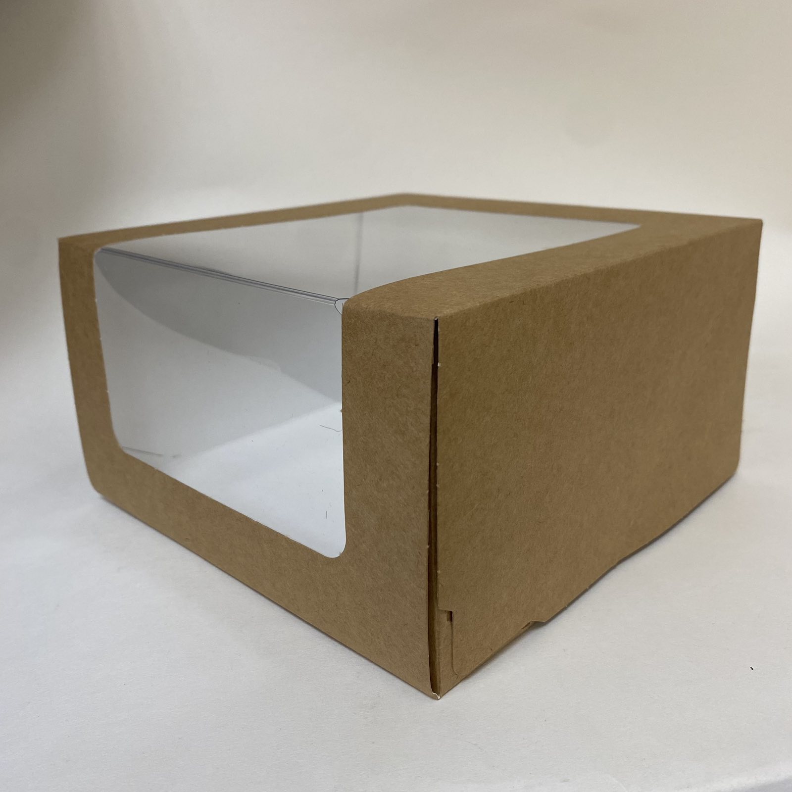 Коробка для торта с окном, Крафт 180х180х100мм, 1 шт