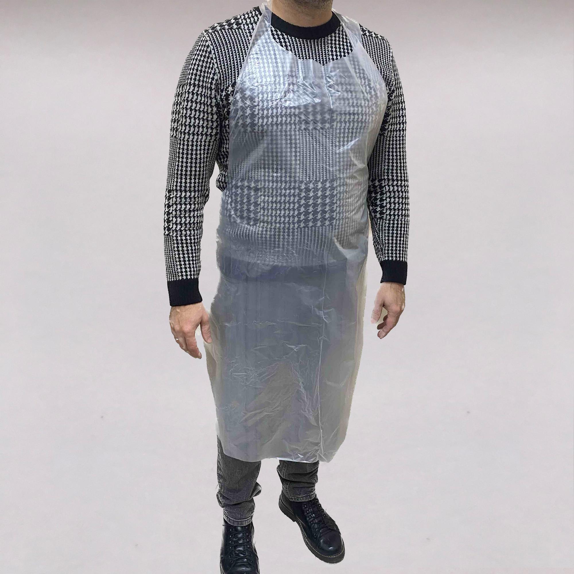 Фартук одноразовый ПНД 10мкм, 74х120 см, белый, 50 шт/упак.