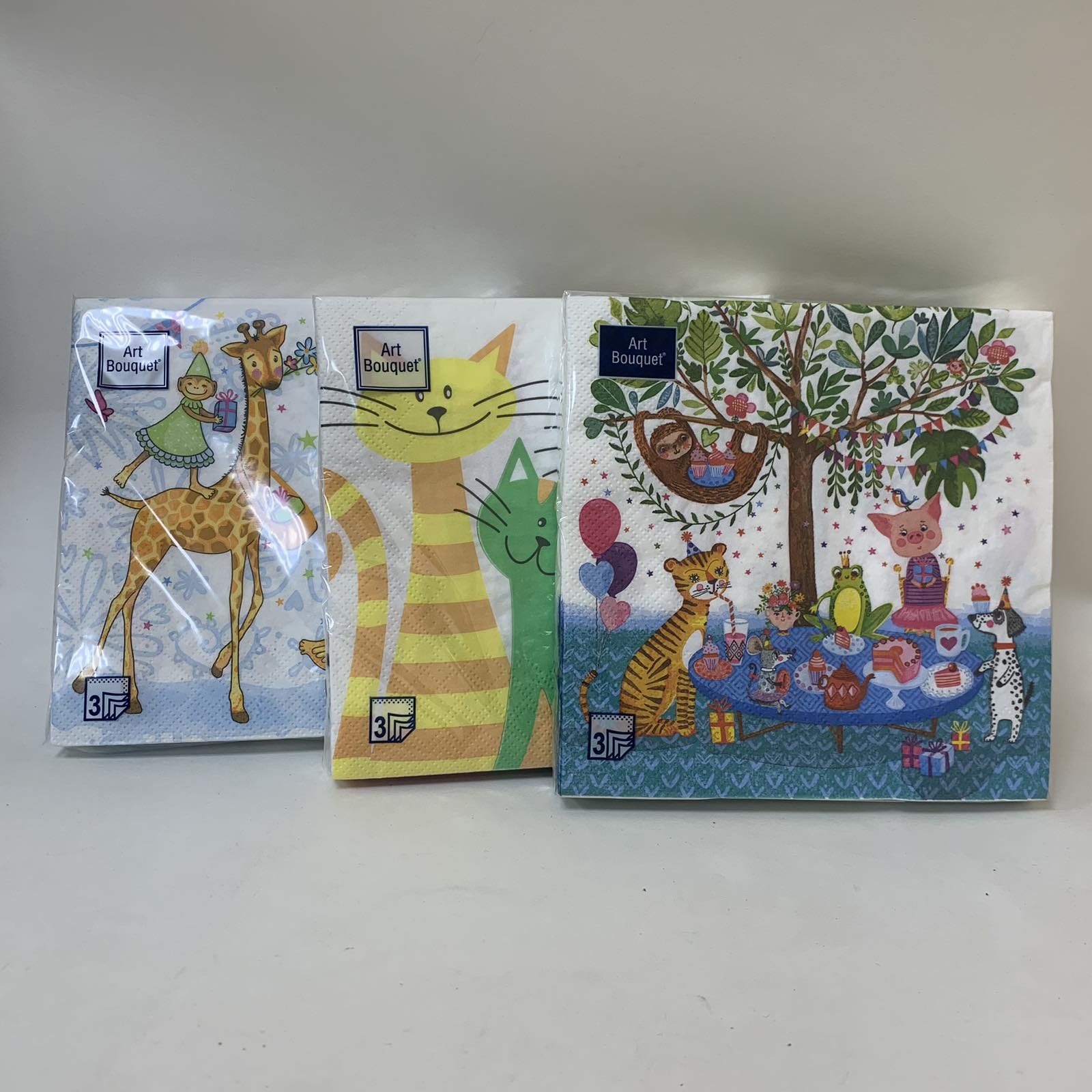 Салфетка бумажная трехслойная "праздник" 33х33 см, 20 штук/упак.