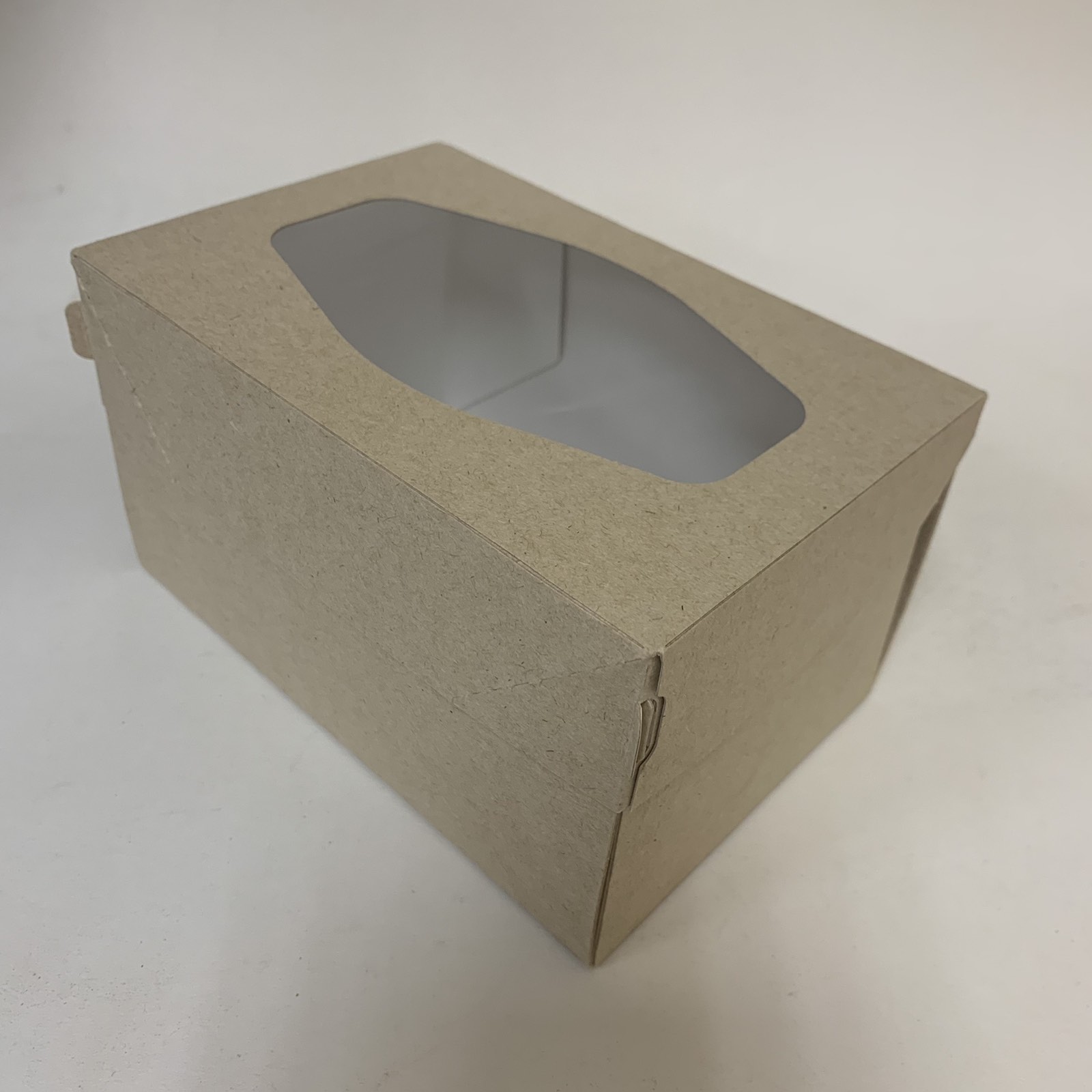 Контейнер бумажный CandyBox 1200 мл, с окном, крафт, 20 штук/упак.