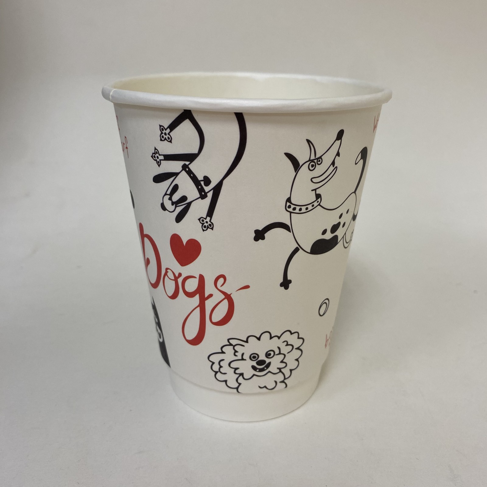 Стакан бумажный 350/400 мл «Собаки», двухслойный, 15 штук/упак.