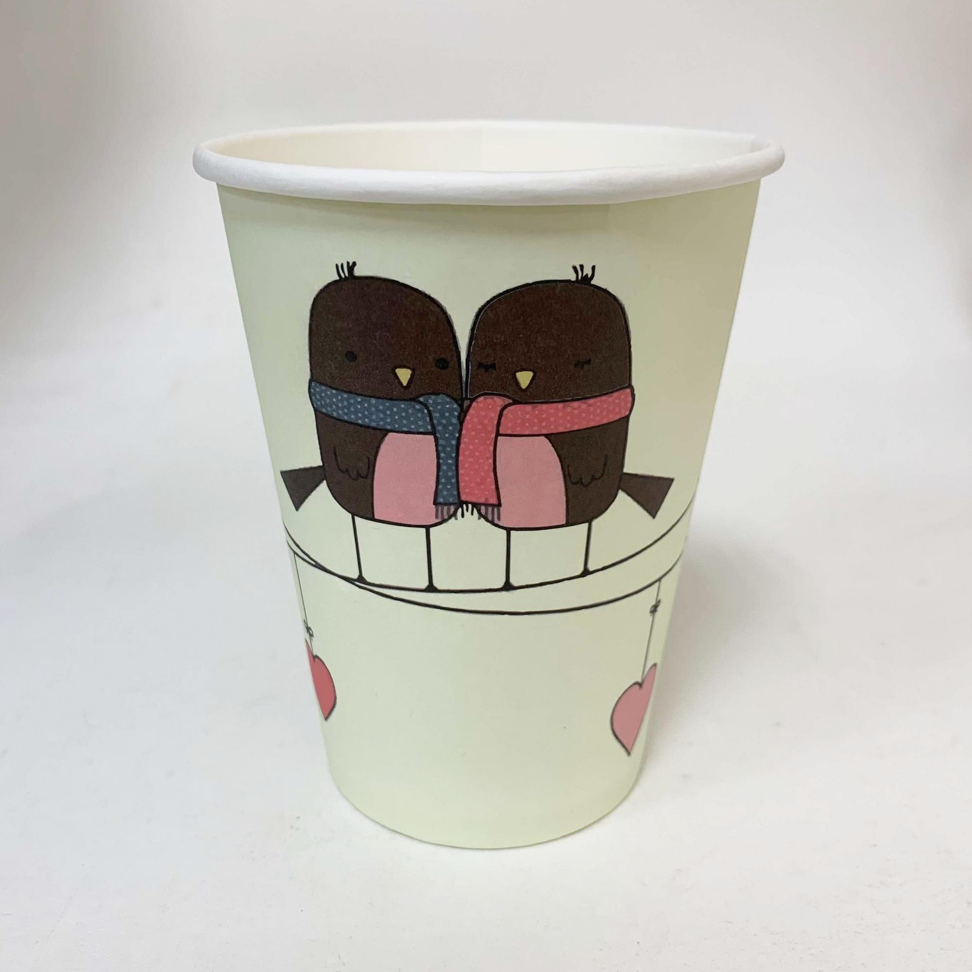 Стакан бумажный 350/430 мл «Пташки», 40 штук/упак (ГеккоКапс)