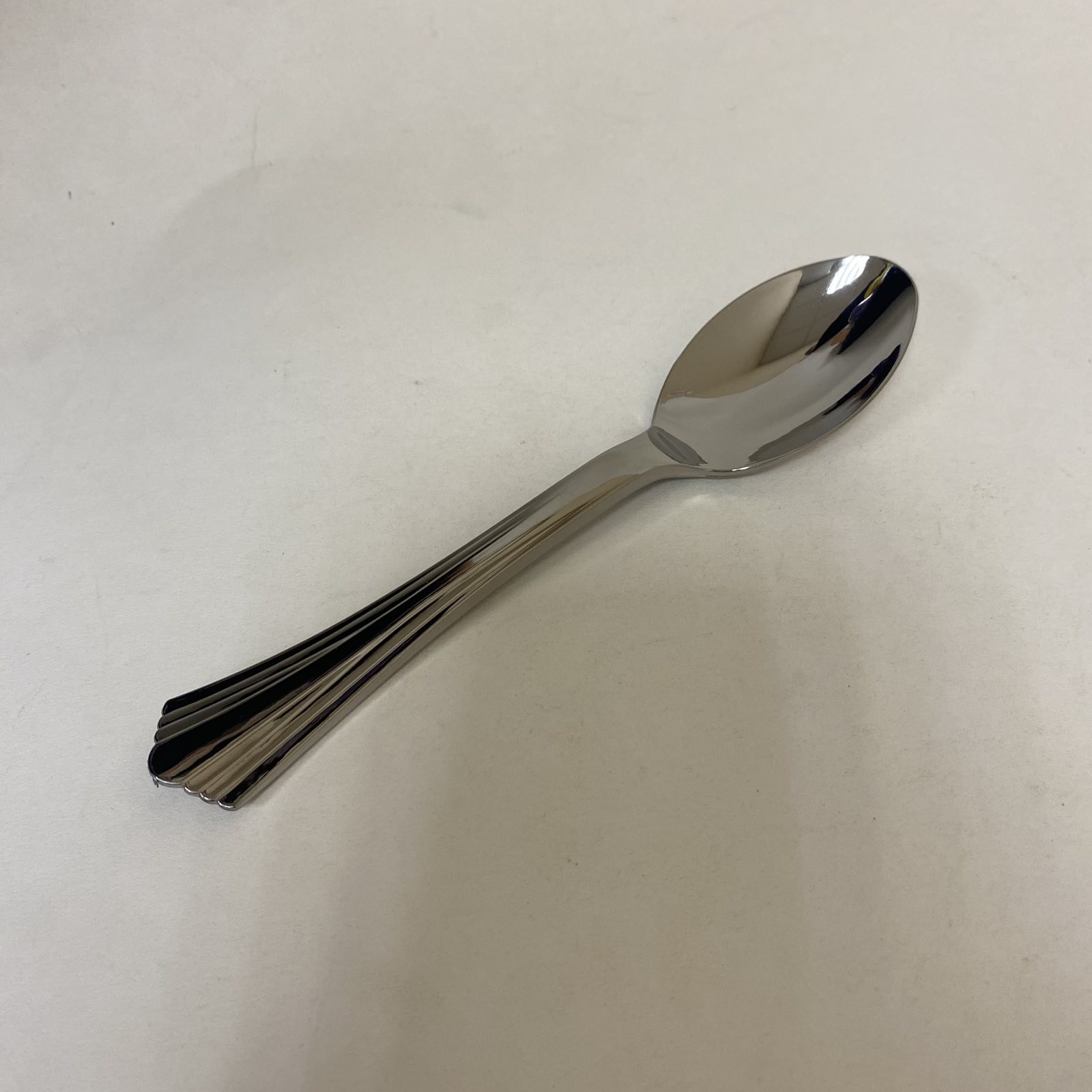 Ложка чайная пластиковая 14 см, Металлик, 24 штук/упак.