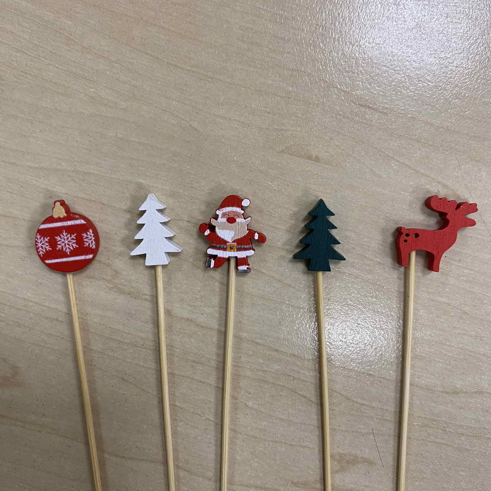 Пика бамбуковая для канапе Зимнее ассорти 12 см, 100шт/упак