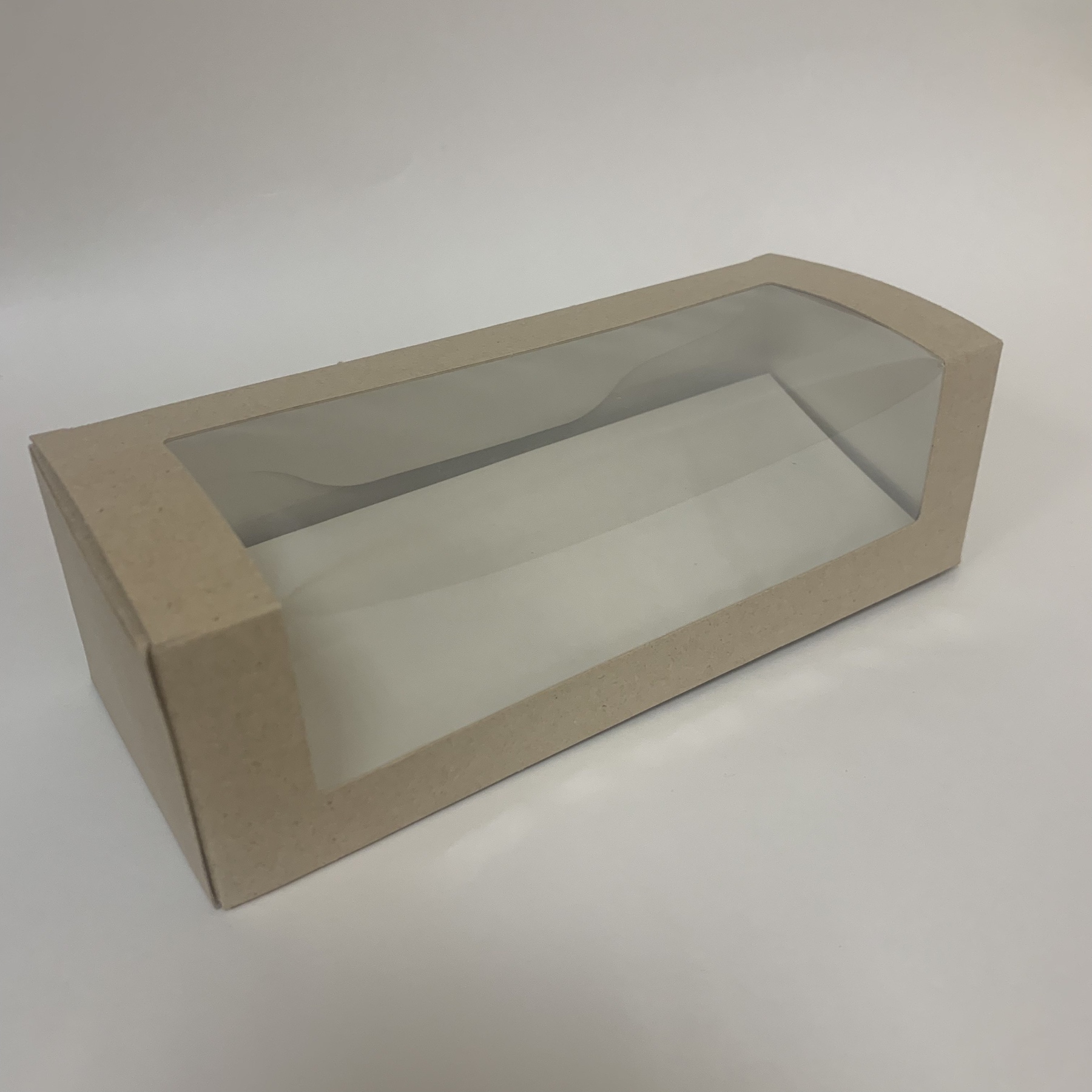 Контейнер бумажный Sweet show box, с окном, крафт, 25 штук/упак.