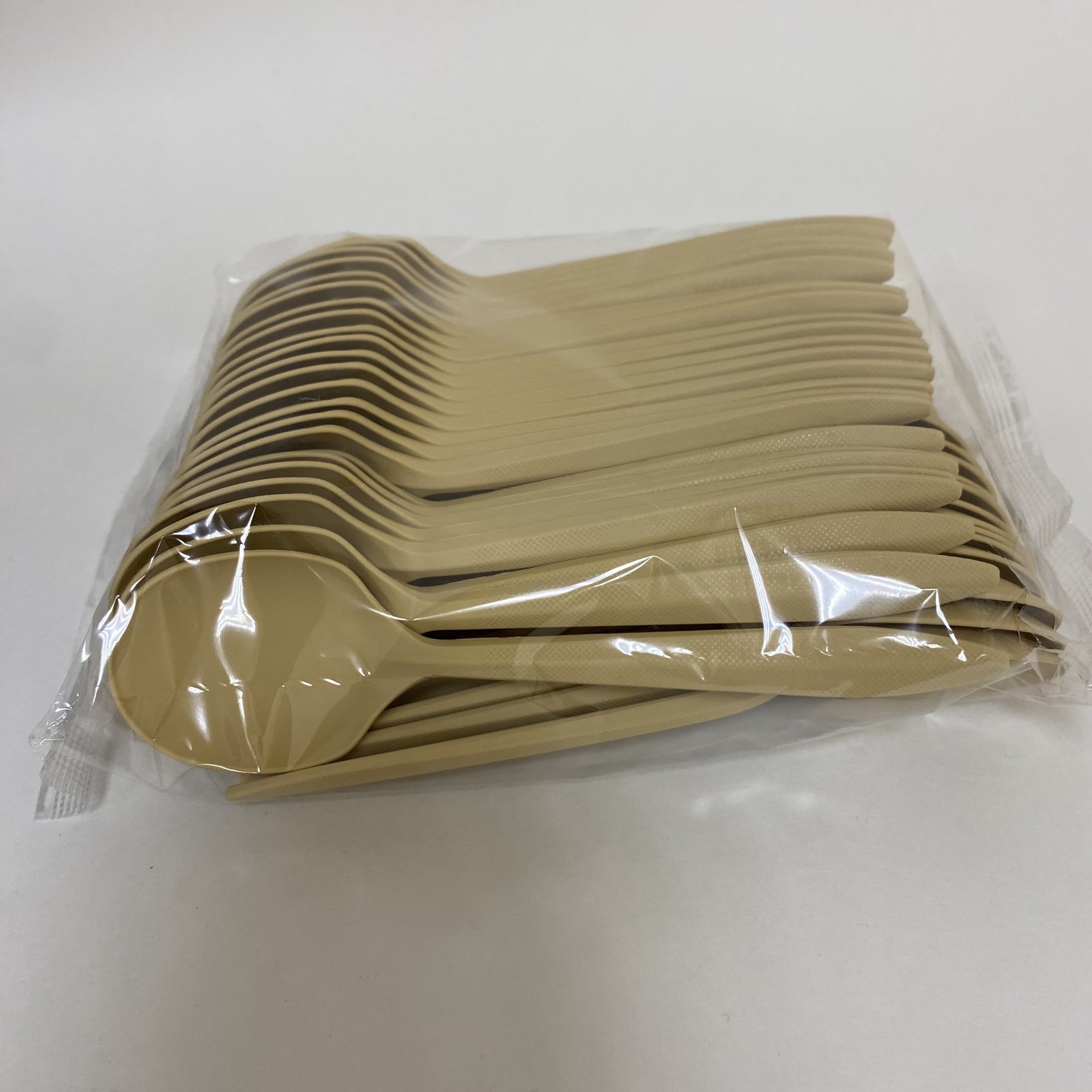 Ложка столовая БИО ЭКО стандарт S, бежевая, 140 мм, 50 штук/упак.