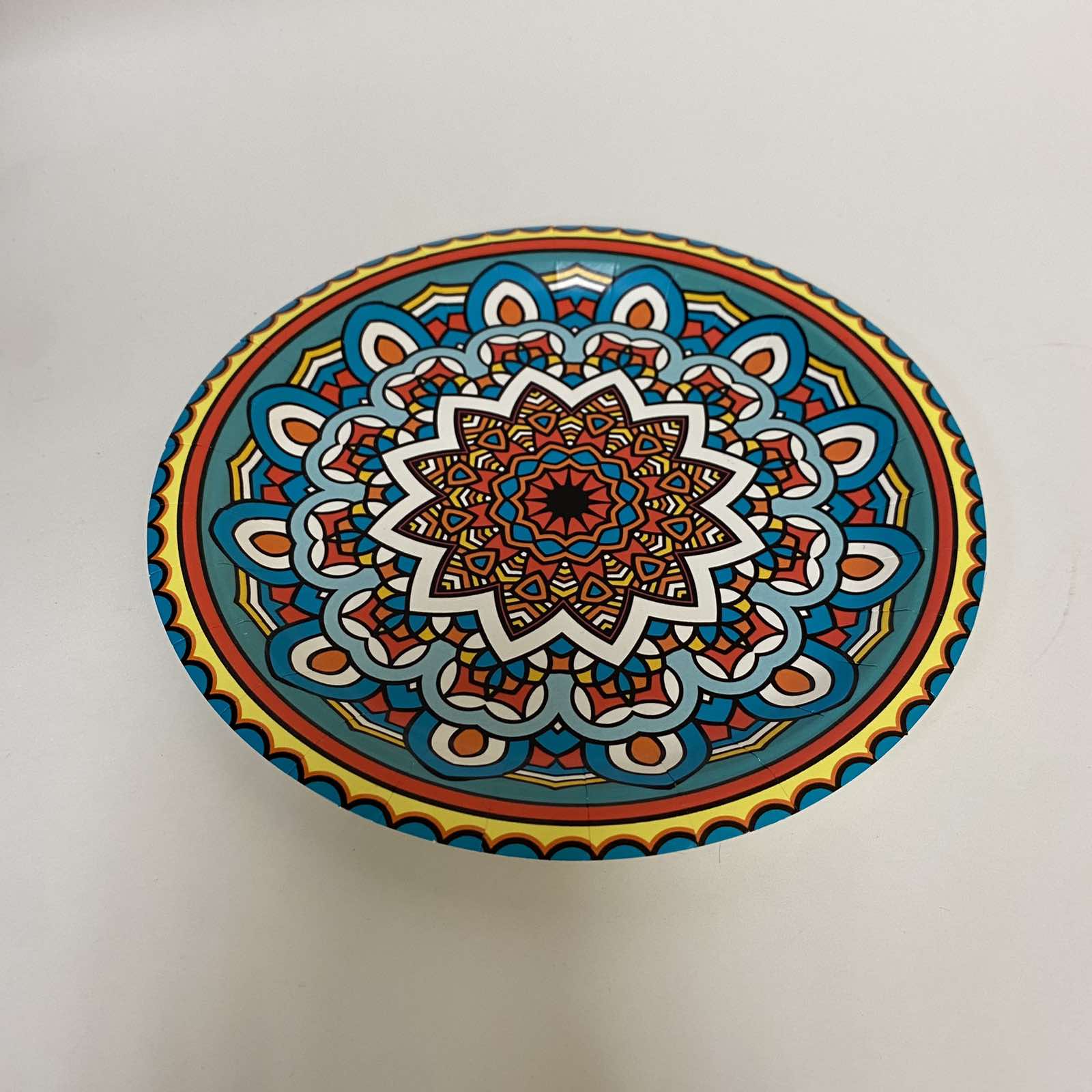 Тарелка бумажная круглая малая 185 мм, Бирюза., 100 штук/упак.