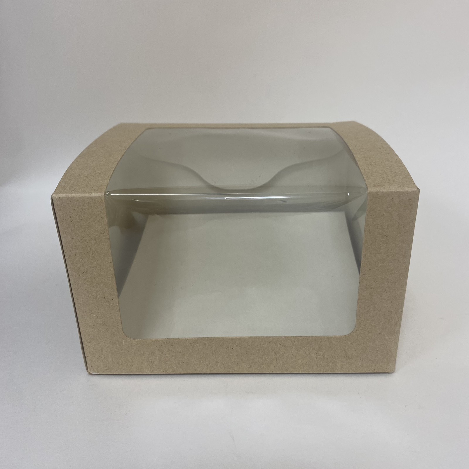 Контейнер бумажный Solo show box, с окном, крафт, 25 штук/упак.