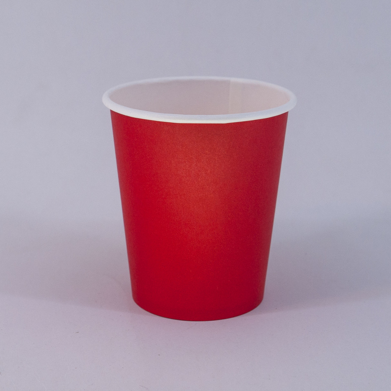 Стакан бумажный 250/270 мл «Красный», 50 штук/упак.