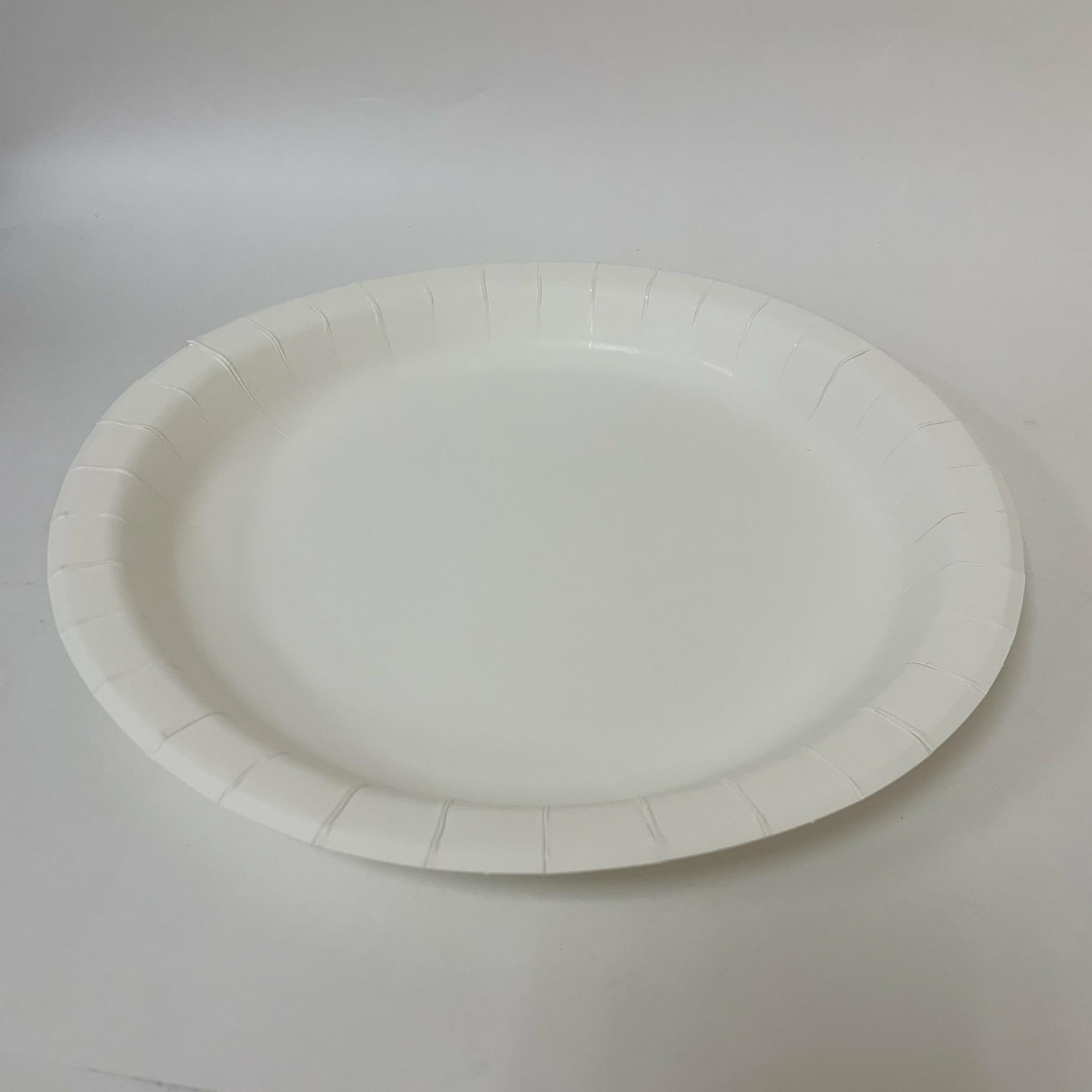 Тарелка бумажная круглая 260 мм, белая, 50 штук/упак.