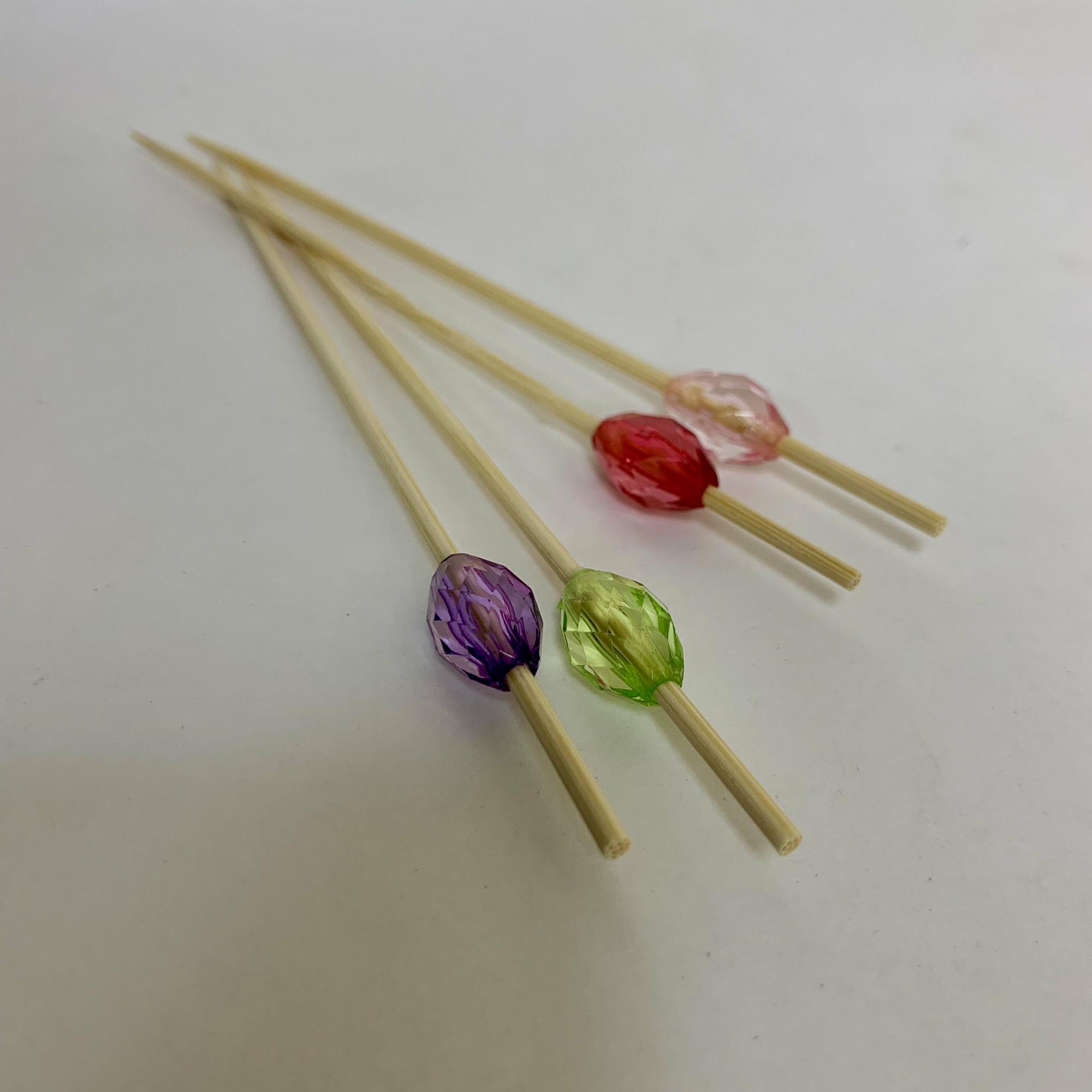 Пика деревянная Кристалл  разноцветный 12см, 100шт/упак