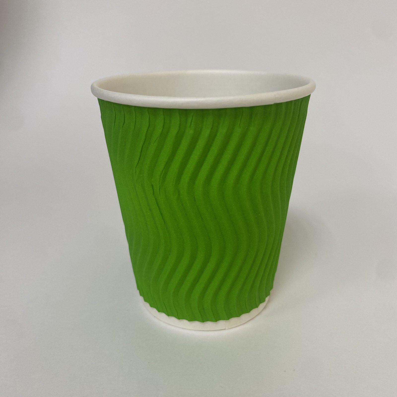 Стакан бумажный гофрированный 175 мл зеленый, 25 штук/упак.