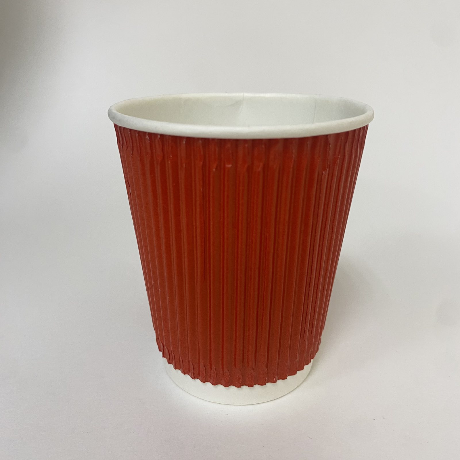 Стакан бумажный гофрированный 175 мл красный, 30 штук/упак.