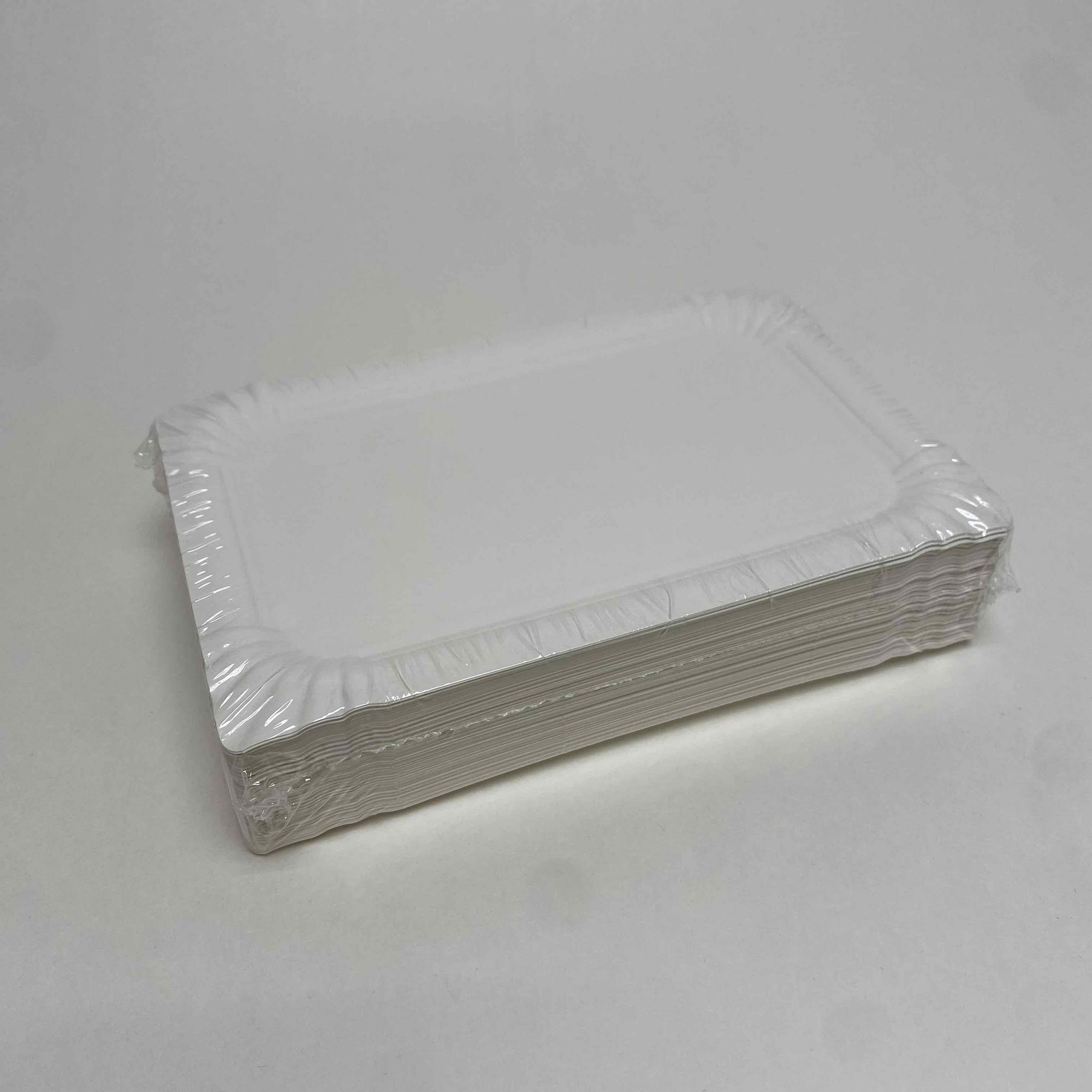 Тарелка бумажная 130х200 мм, белая, 230 г, 100 штук/упак.