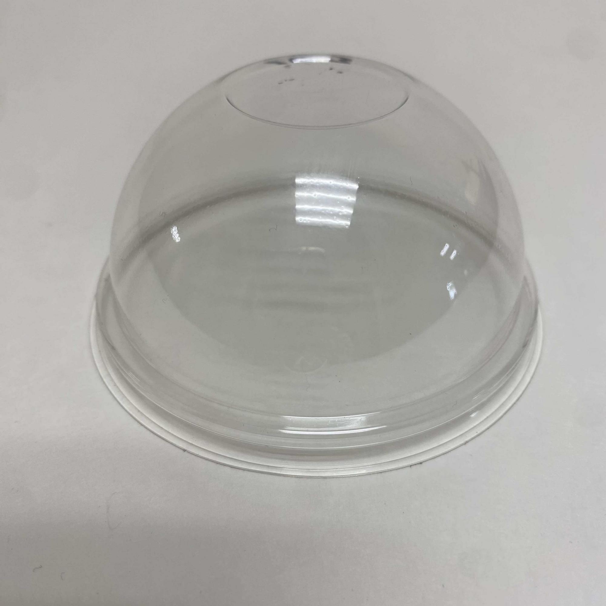 Крышка  для стакана купольная 90 мм с площадкой, прозрачная, 100 штук/упак.