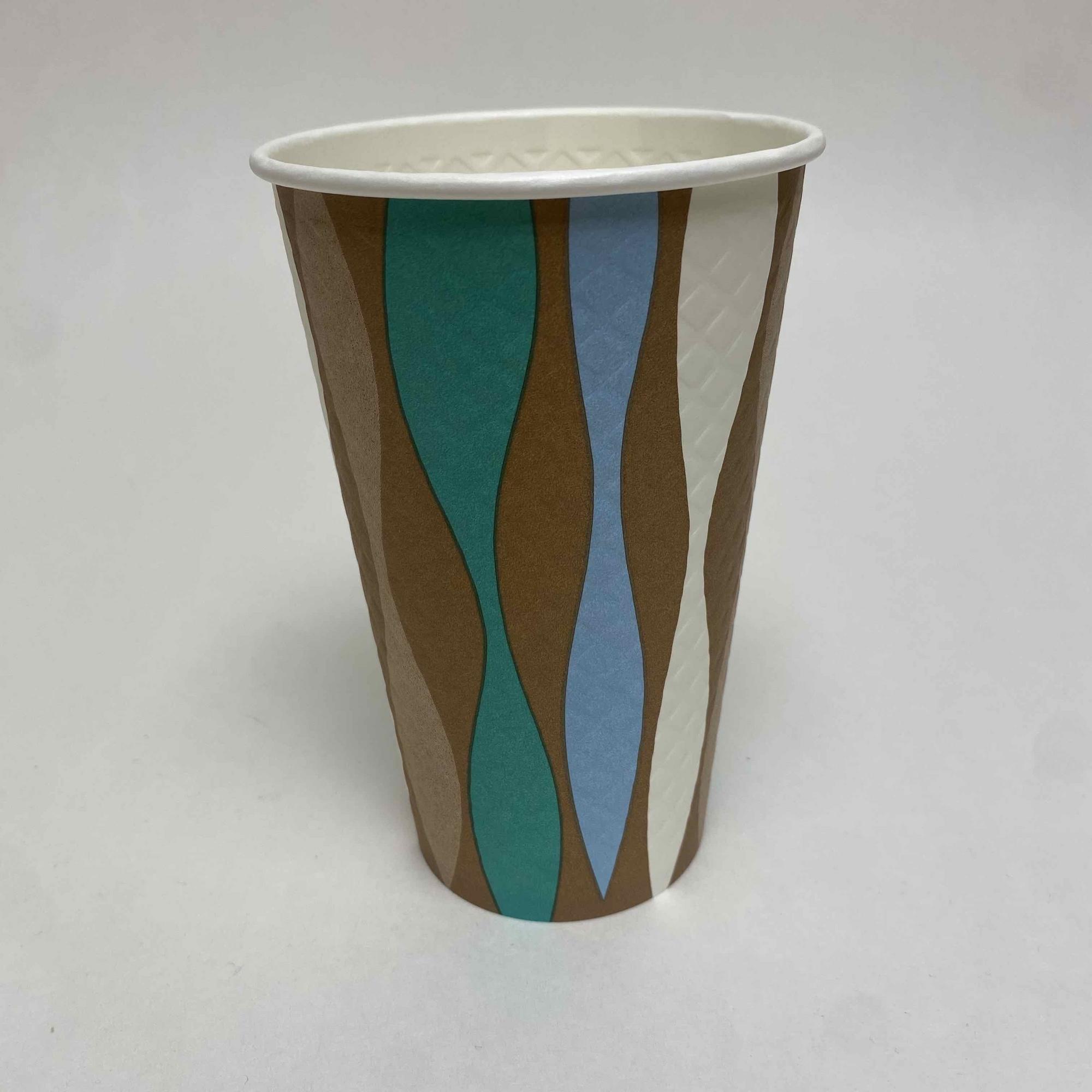 Стакан бумажный 450/500 мл Волны, 50 штук/упак.