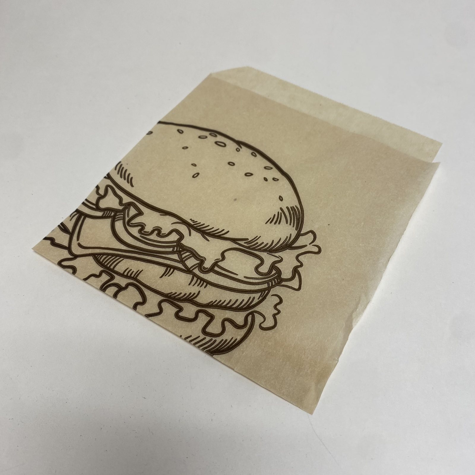 Уголок бумажный "Бургер" 175х140 пергамент жиростойкий, коричневый, 100шт/упак.