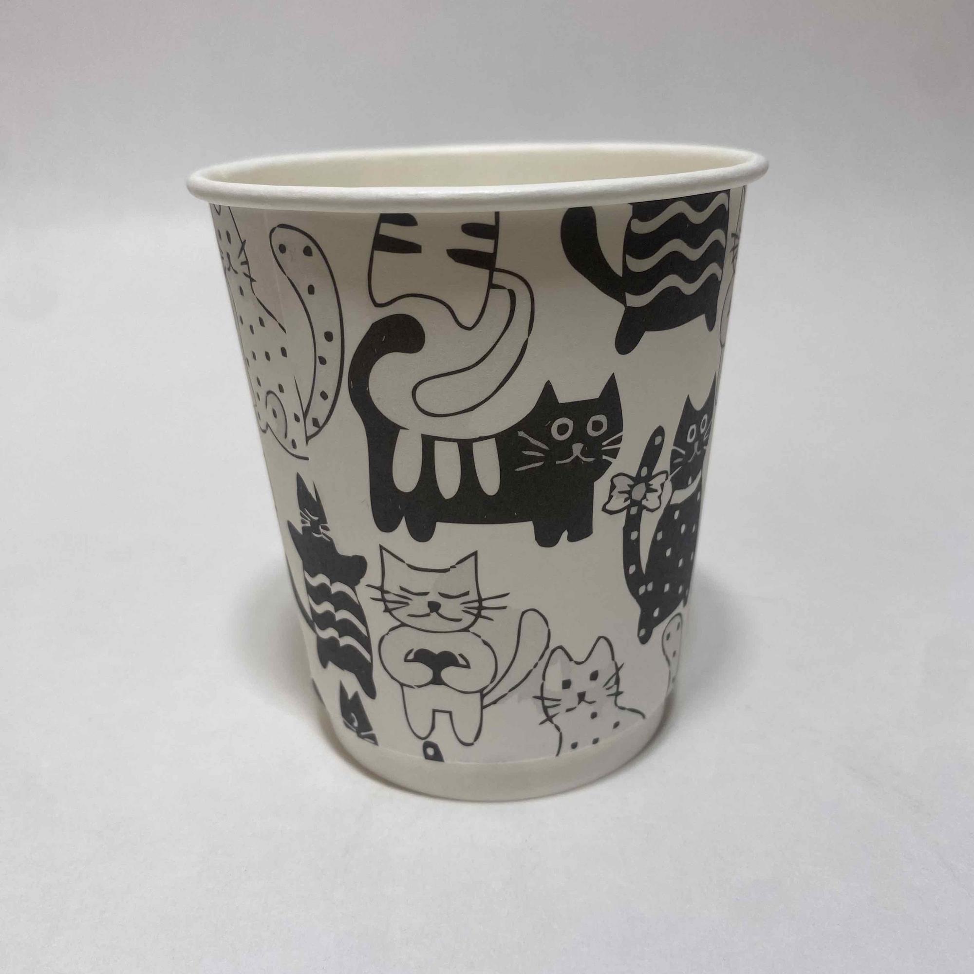 Стакан бумажный 250/270 мл «Котики», двухслойный, 15 штук/упак.
