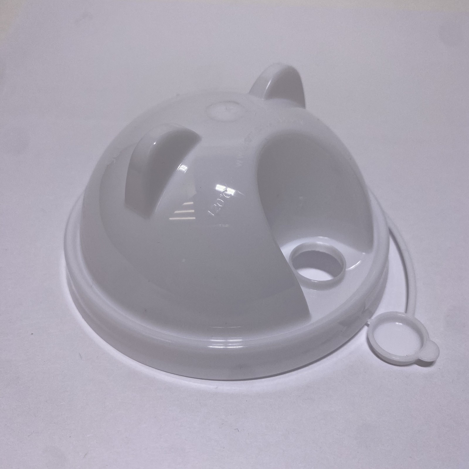 Крышка  для стакана купольная 90 мм CAT, белая, 45 штук/упак.