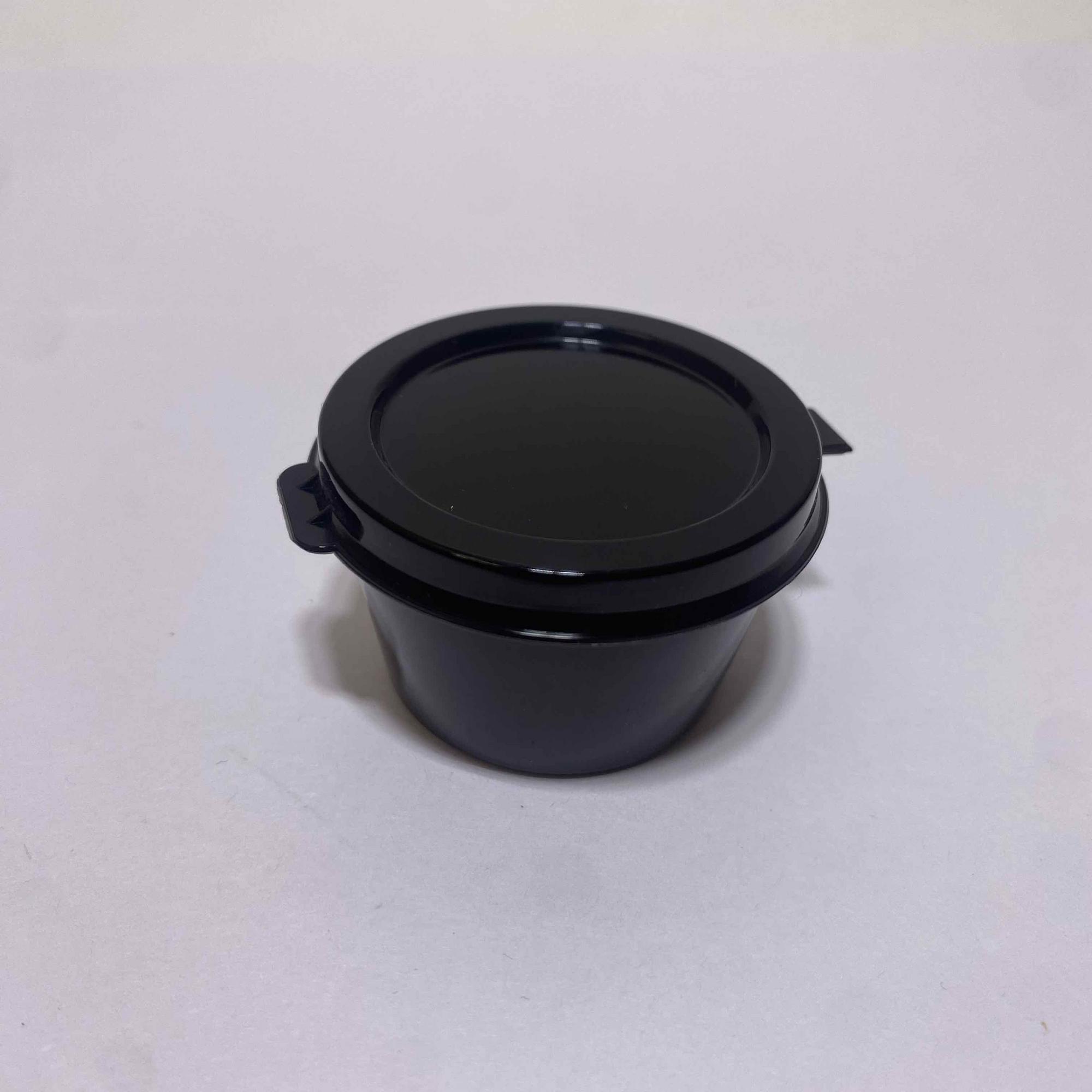 Контейнер для соуса 30 мл с накидной крышкой, черный, 80 штук/упак.