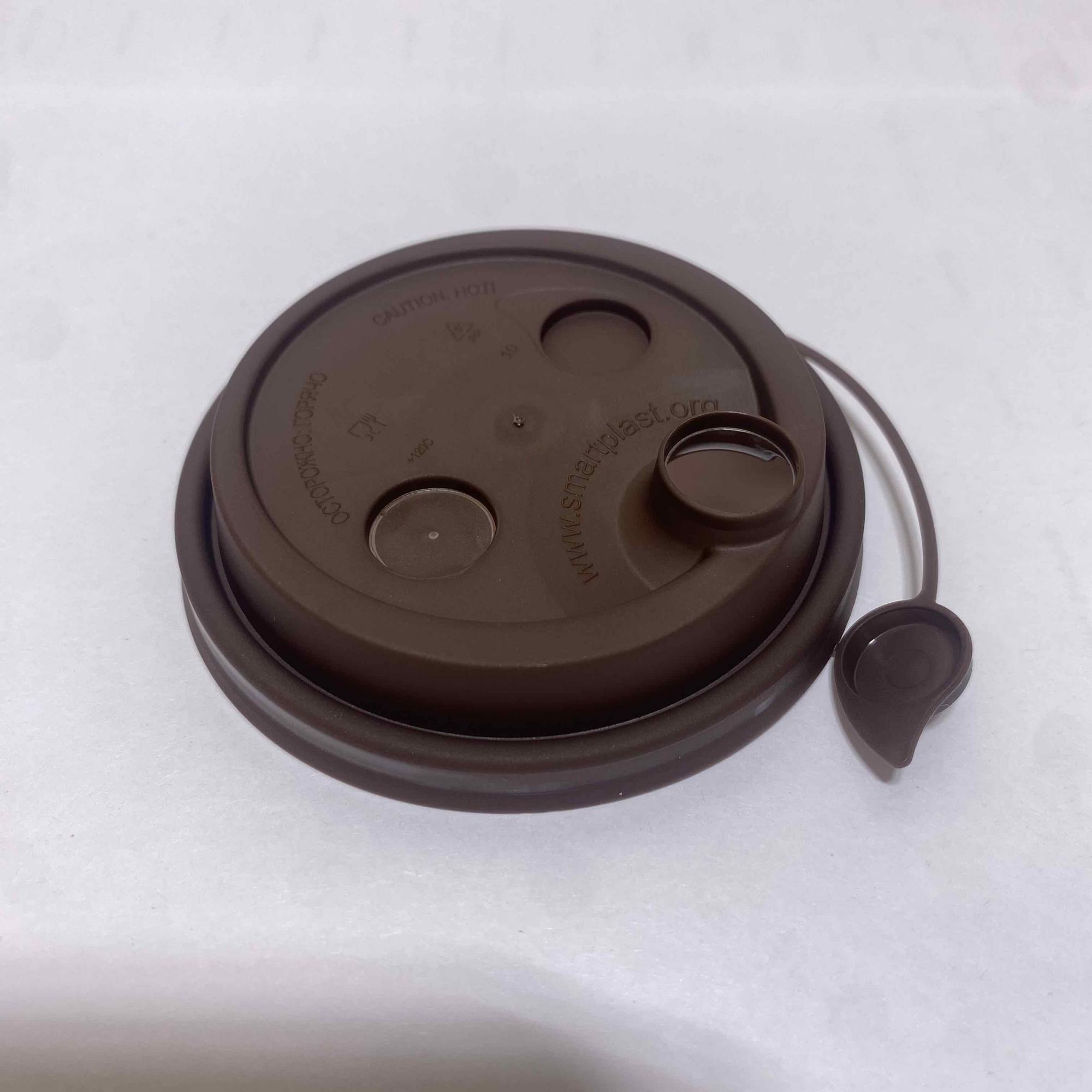 Крышка  ФЛИП ТОП 80 мм, СМАРТПЛАСТ Коричневая, 50 штук/упак.