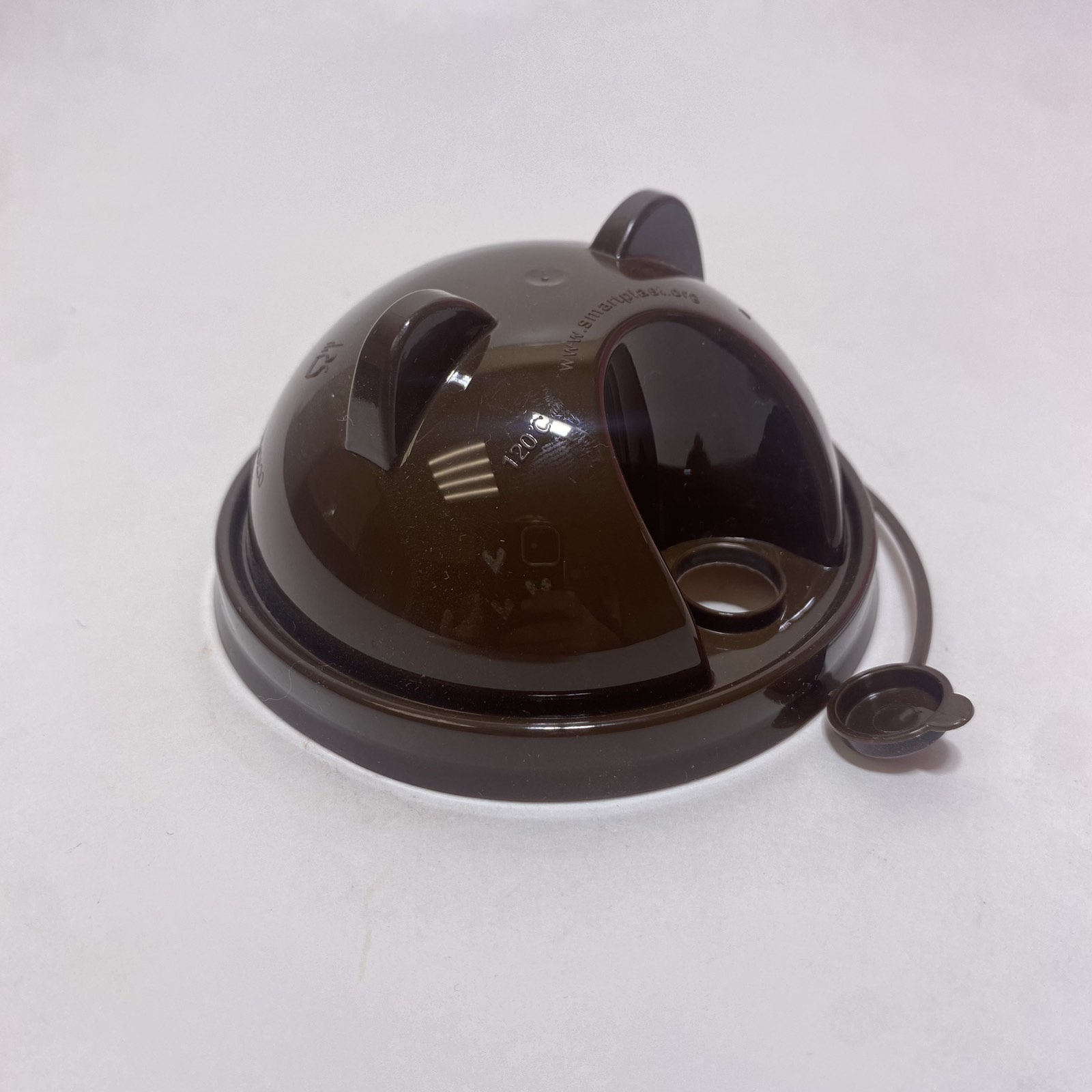 Крышка  для стакана купольная 90 мм CAT, коричневая, 45 штук/упак.