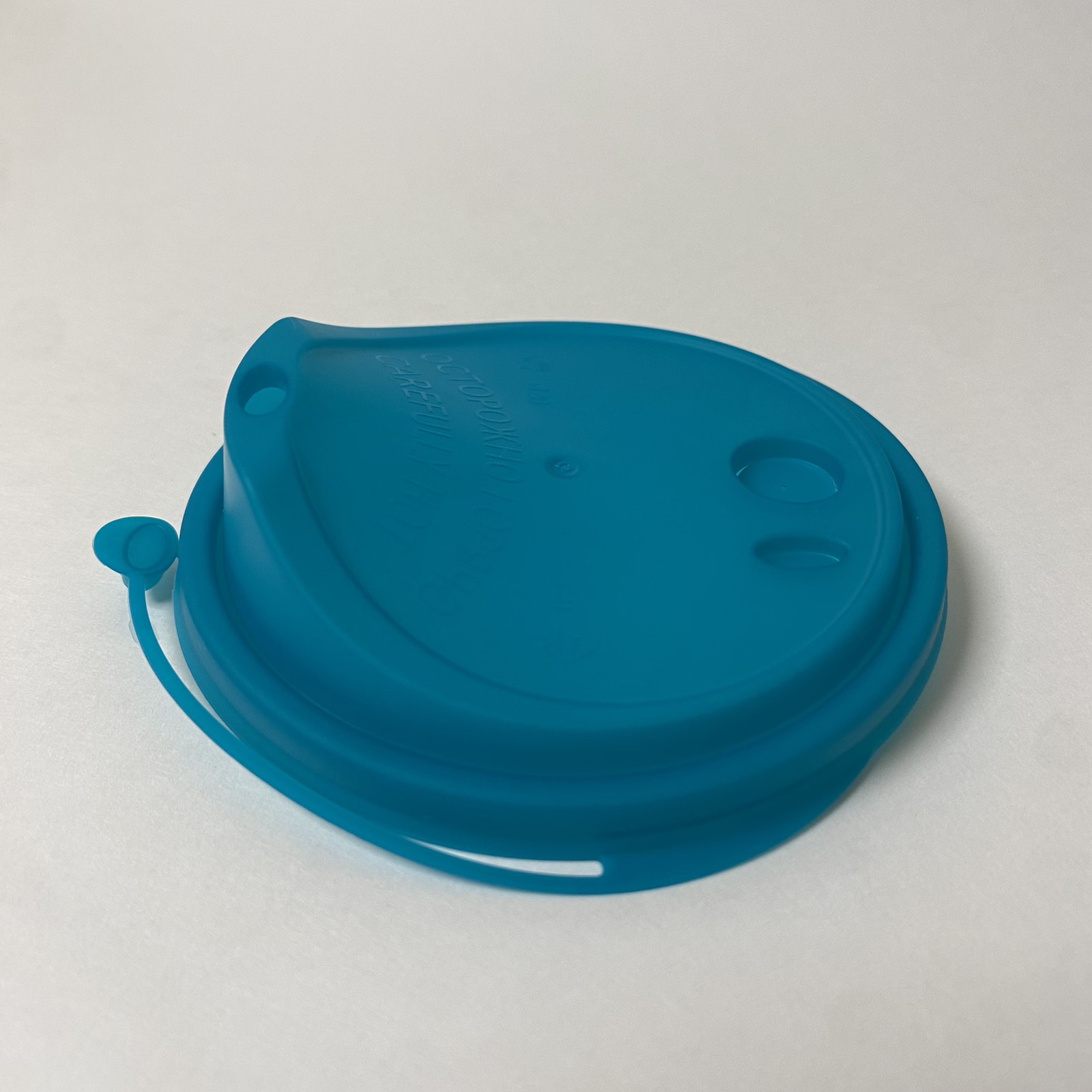 Крышка  ФЛИП ТОП 90 мм, СМАРТПЛАСТ Бирюзовая "Для кофе", 50 штук/упак.