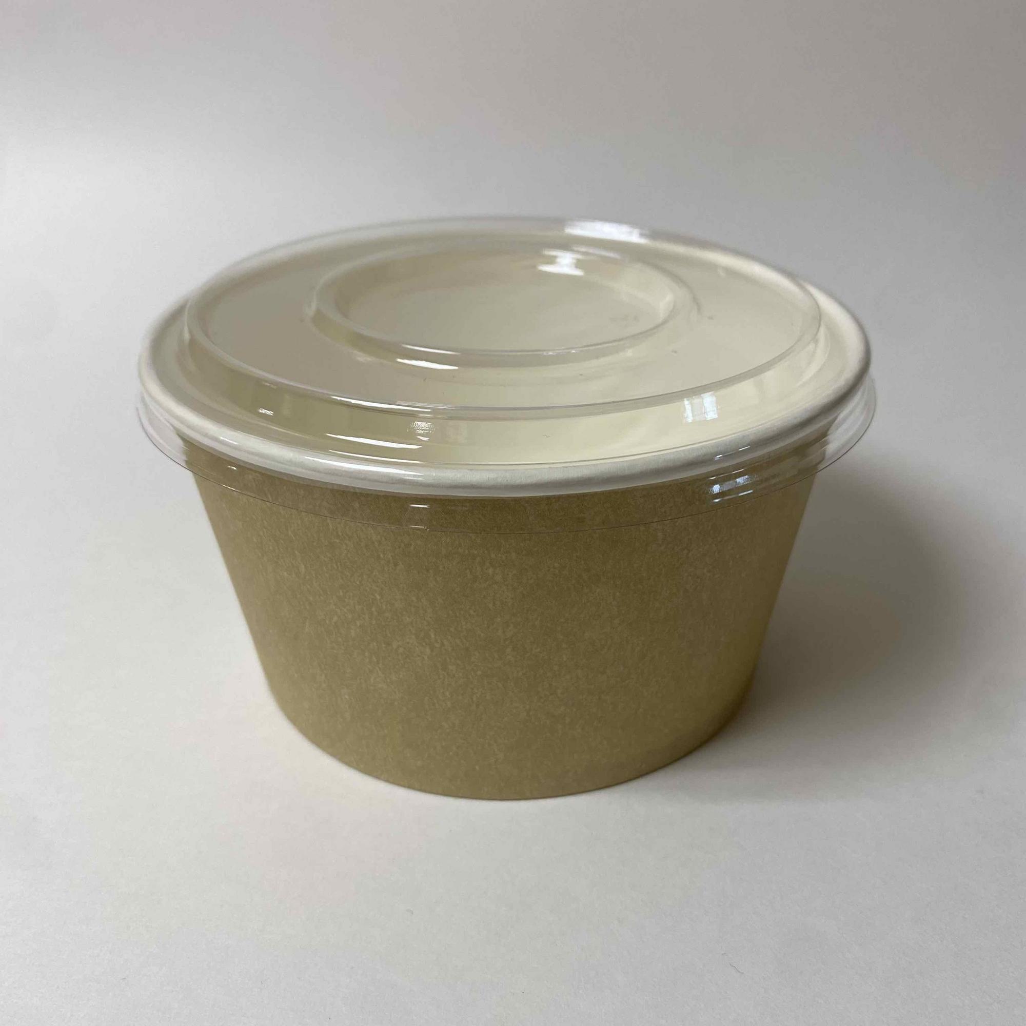 Контейнер с круглым дном Saami 720 мл, под крафт d=136 мм в комплекте с крышкой, 100штук/упак.