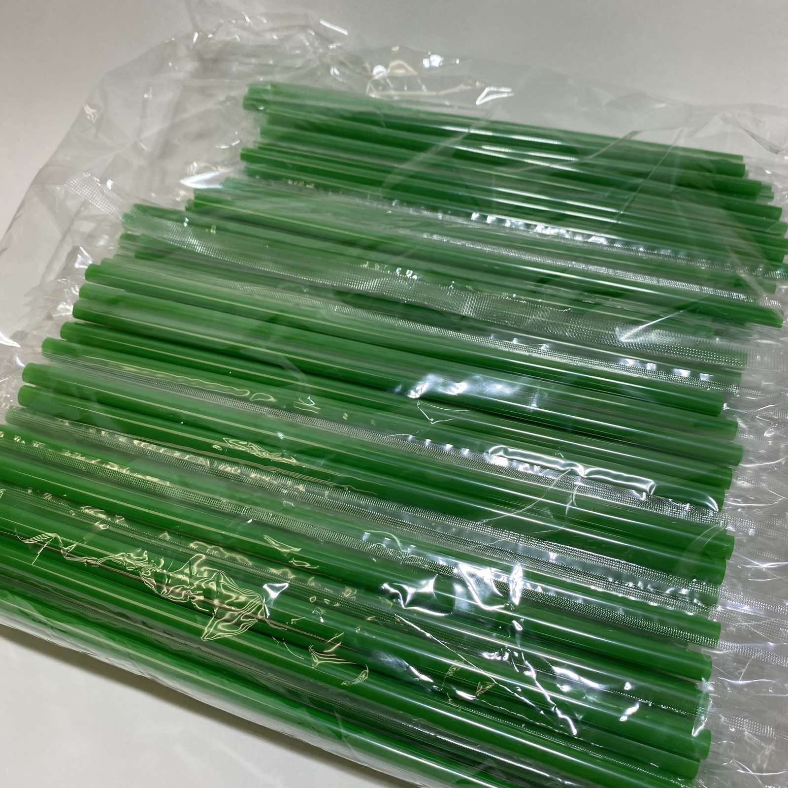 Трубочки для коктейля прям.d=7мм l=240мм в инд. упаковке , Зеленые, 250шт/упак.