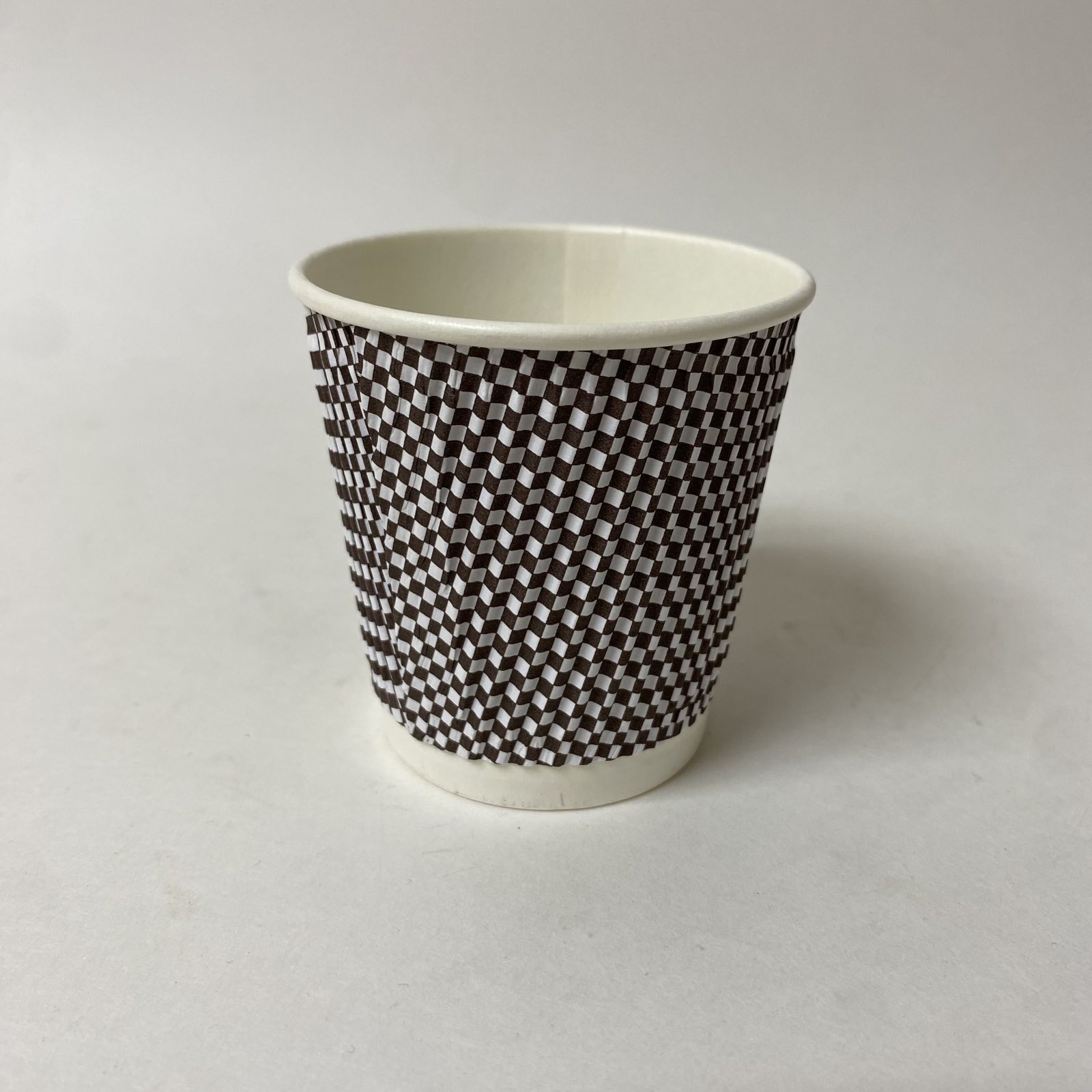 Стакан бумажный гофрированный 100 мл коричневый рябой, 15 штук/упак.