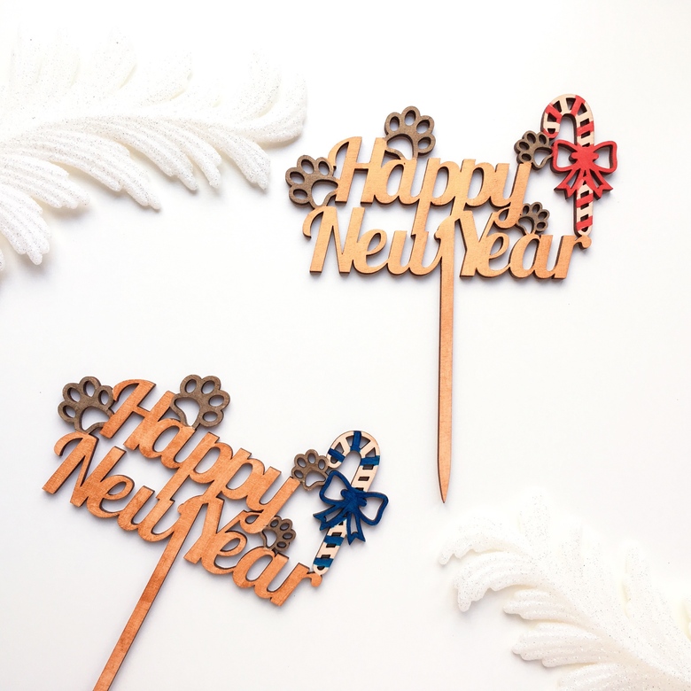 Новогодний топпер в торт