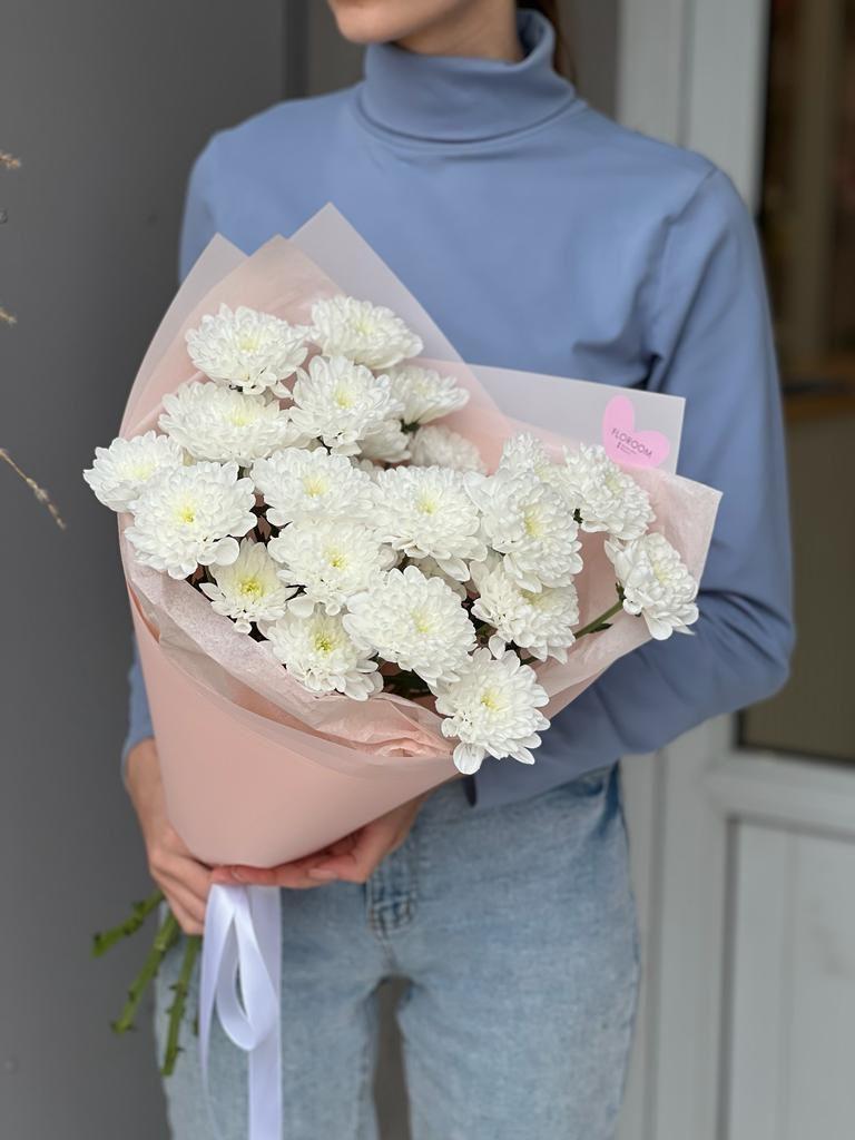 БУКЕТ ИЗ ХРИЗАНТЕМ (Белые / Кремовые))