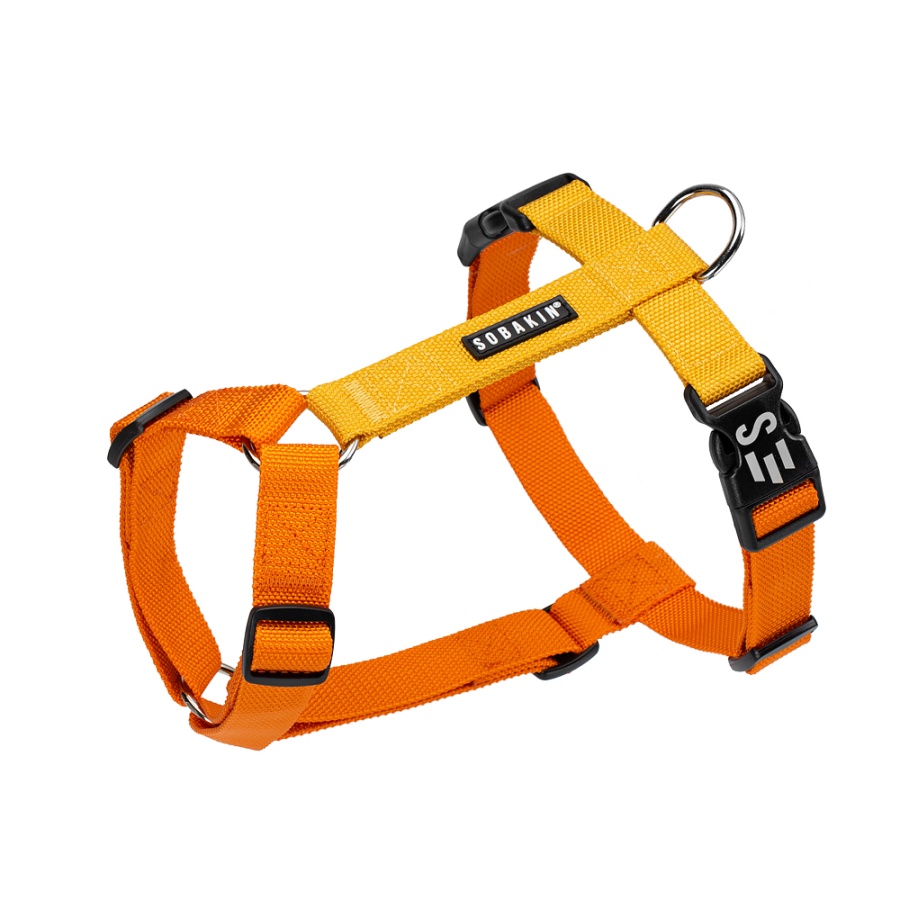 SOBAKIN Шлейка СОТЫ С МЕДОМ (оранжевый/желтый)