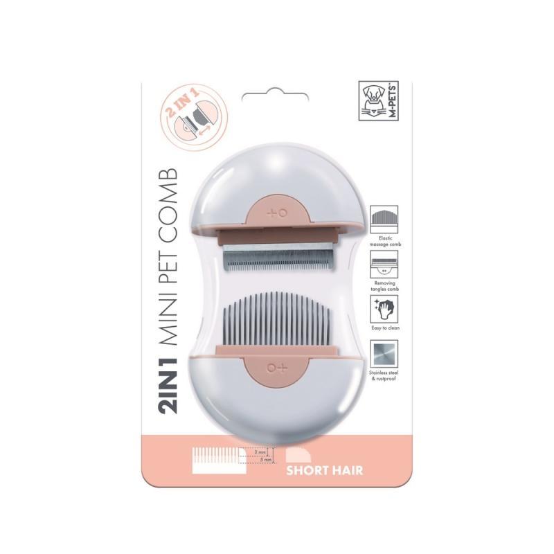 M-PETS Расческа Мини 2в1 для короткой шерсти