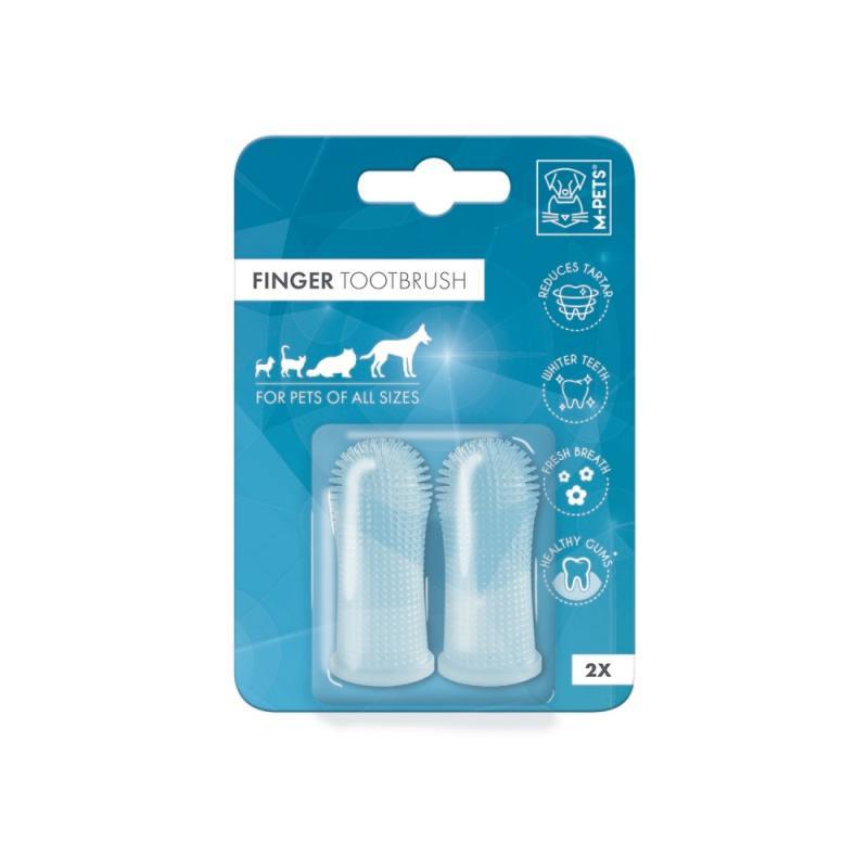M-PETS Зубная щетка-напальчник 360 градусов, 2 шт. в упаковке