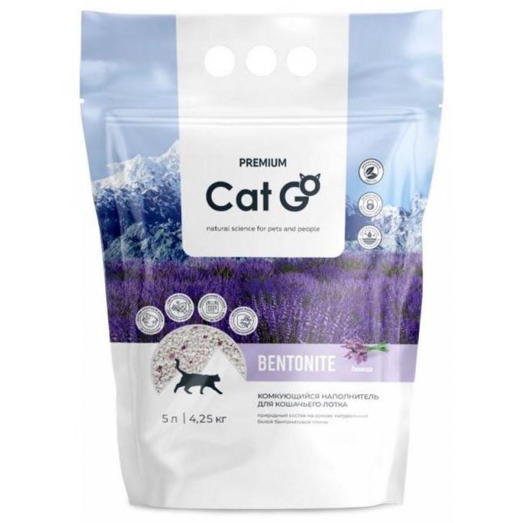 Cat Go Bentonite комкующийся наполнитель с запахом лаванды 5 л