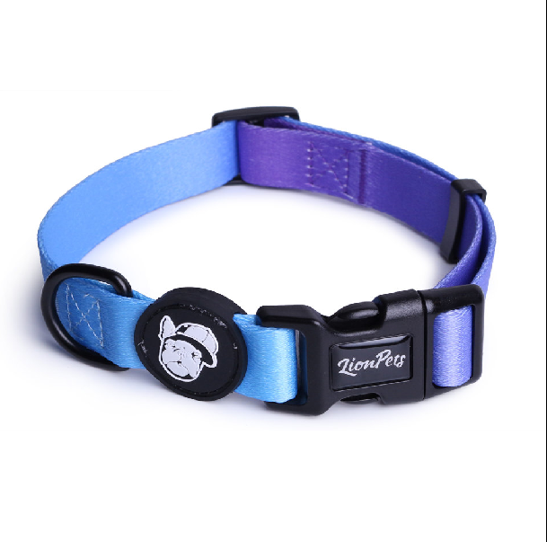 LionPets Ошейник для собак с рисунком (Голубой неон)