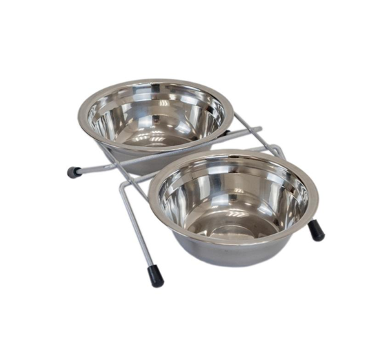 Моськи-Авоськи Миска металлическая напольная двойная