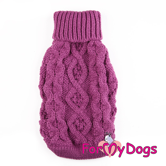 ForMyDogs Свитер вязаный "Косичка" бордо