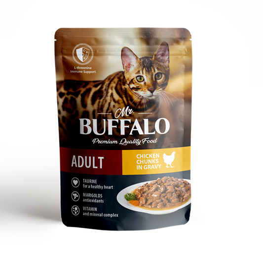 Mr.Buffalo Влажный корм пауч для кошек, цыпленок в соусе, 85 г