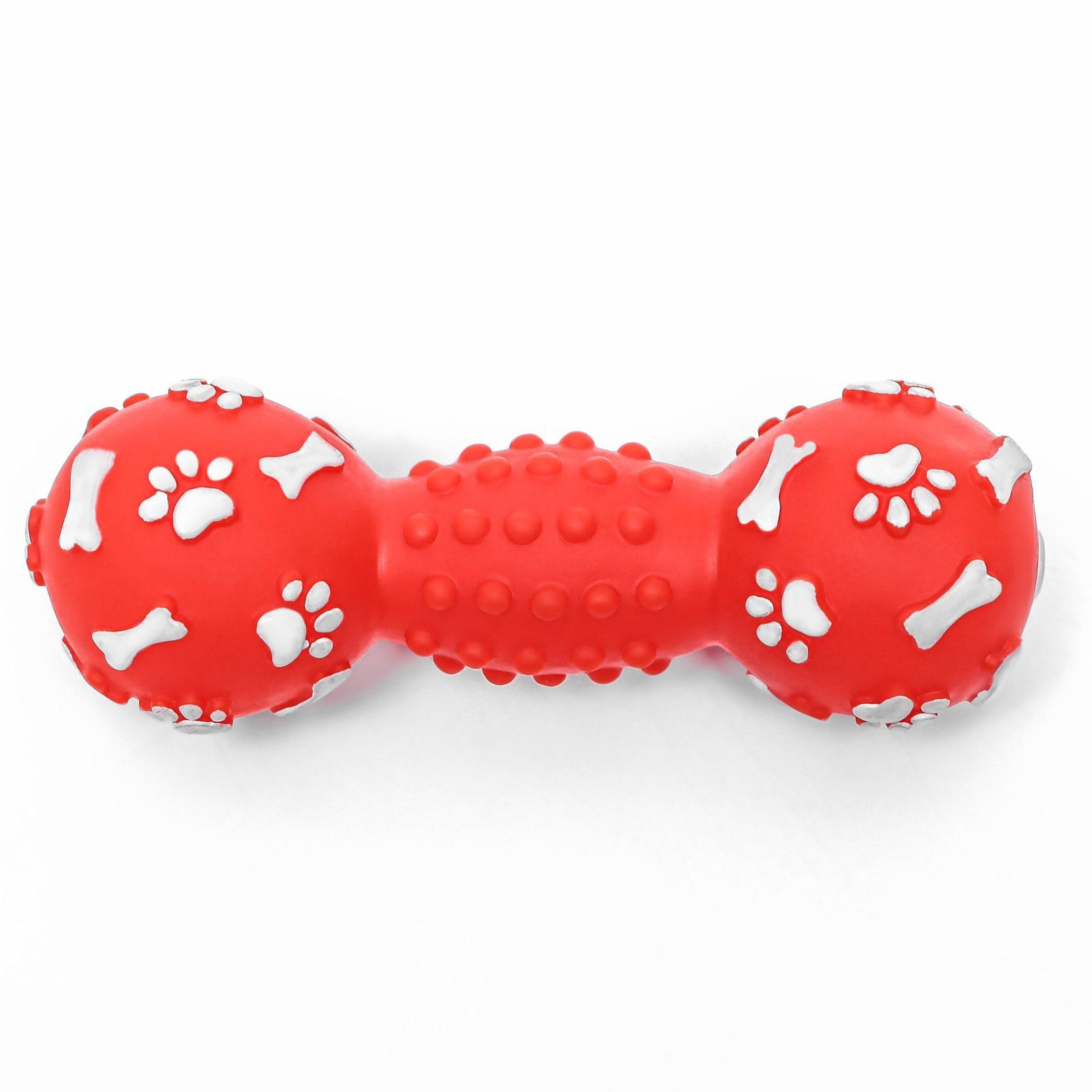 Игрушка для собак пищащая "Кость" красная, 12,5 см