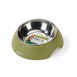 M-PETS Миска для собак и кошек ECO Bamboo оливковая, 190 мл