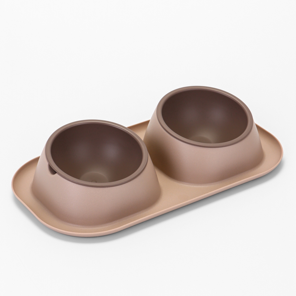 Миска для животных Дубль Мини 0.2 л, Soft-touch, капучино