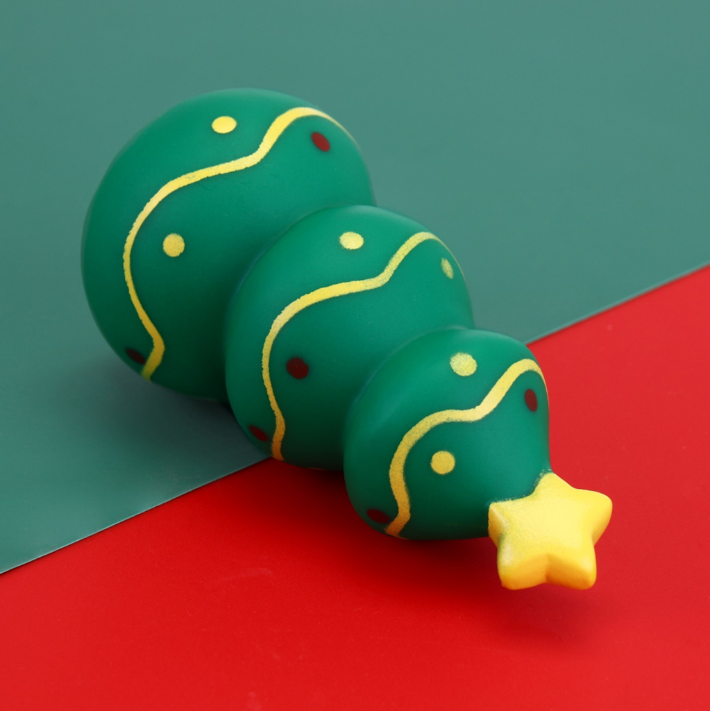 Игрушка для собак «Ёлка», 11.5*5.5 см, пищащая, винил, зелёная