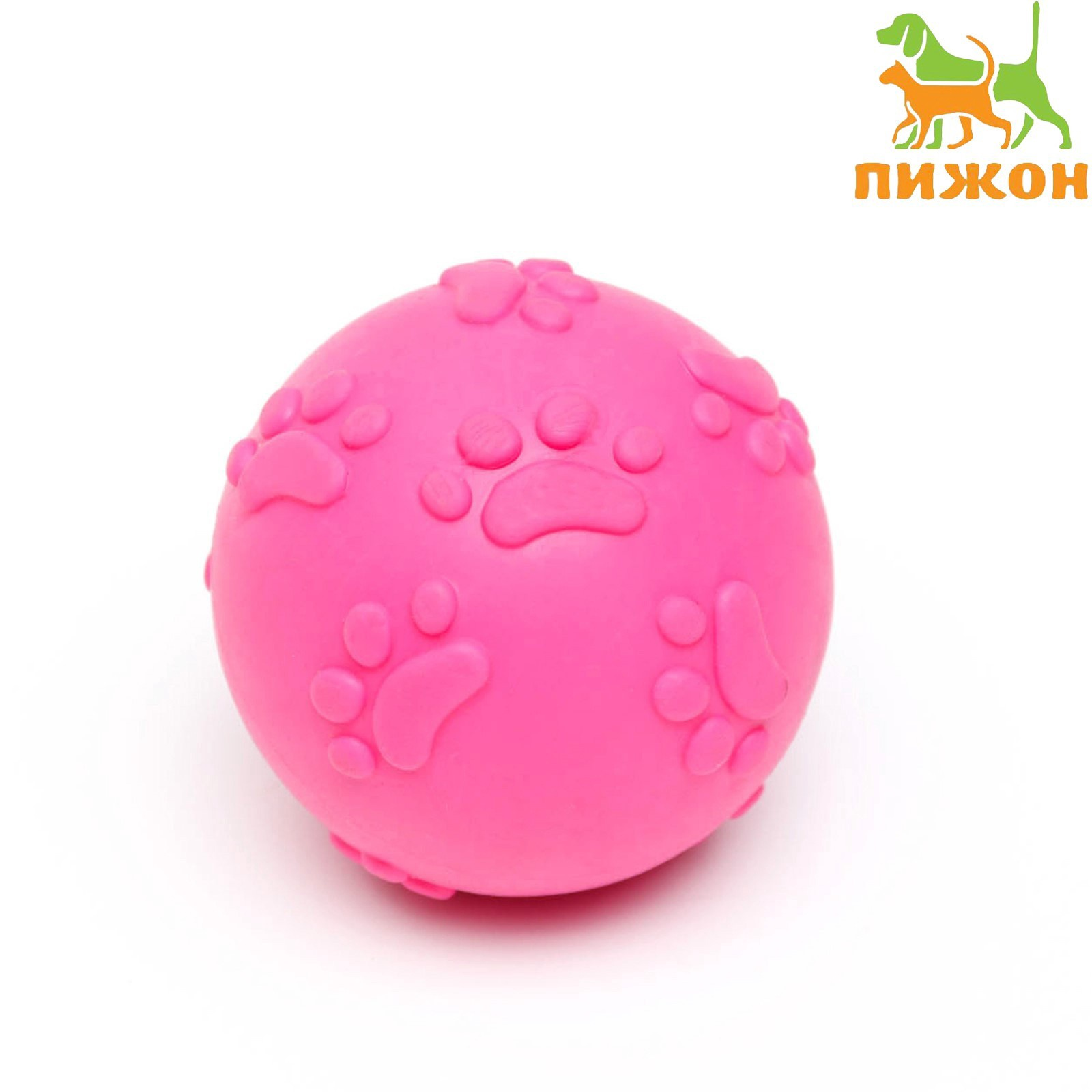 Игрушка "Мяч-лапка" розовая 6см