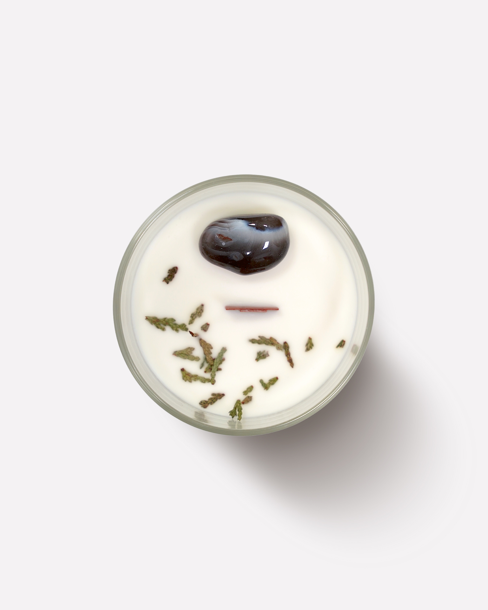 Соевая свеча c ароматическими маслами кедра, пачули, мускуса c камнем / деревянный фитиль 200 мл