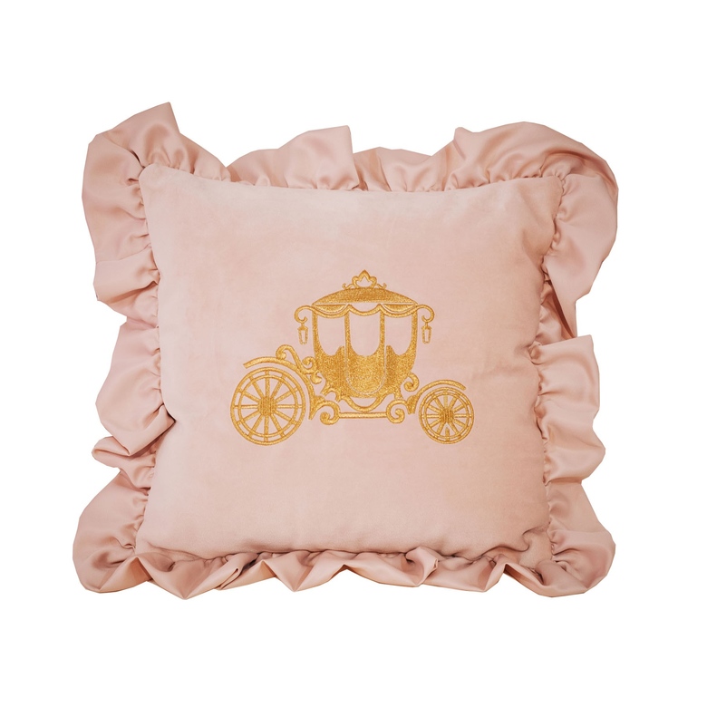 Декоративная подушка с вышивкой "Карета"