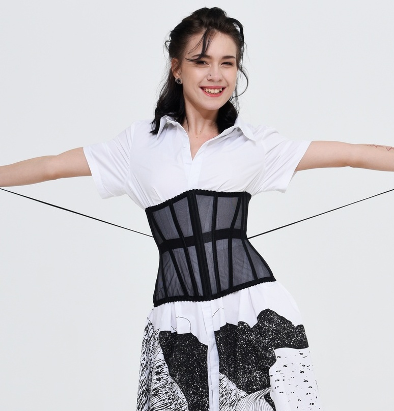 Прозрачный утягивающий корсет под грудь Talia черный