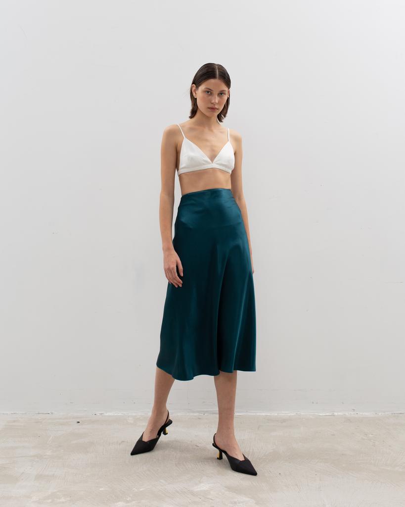 Юбка силуэтная, лазурный