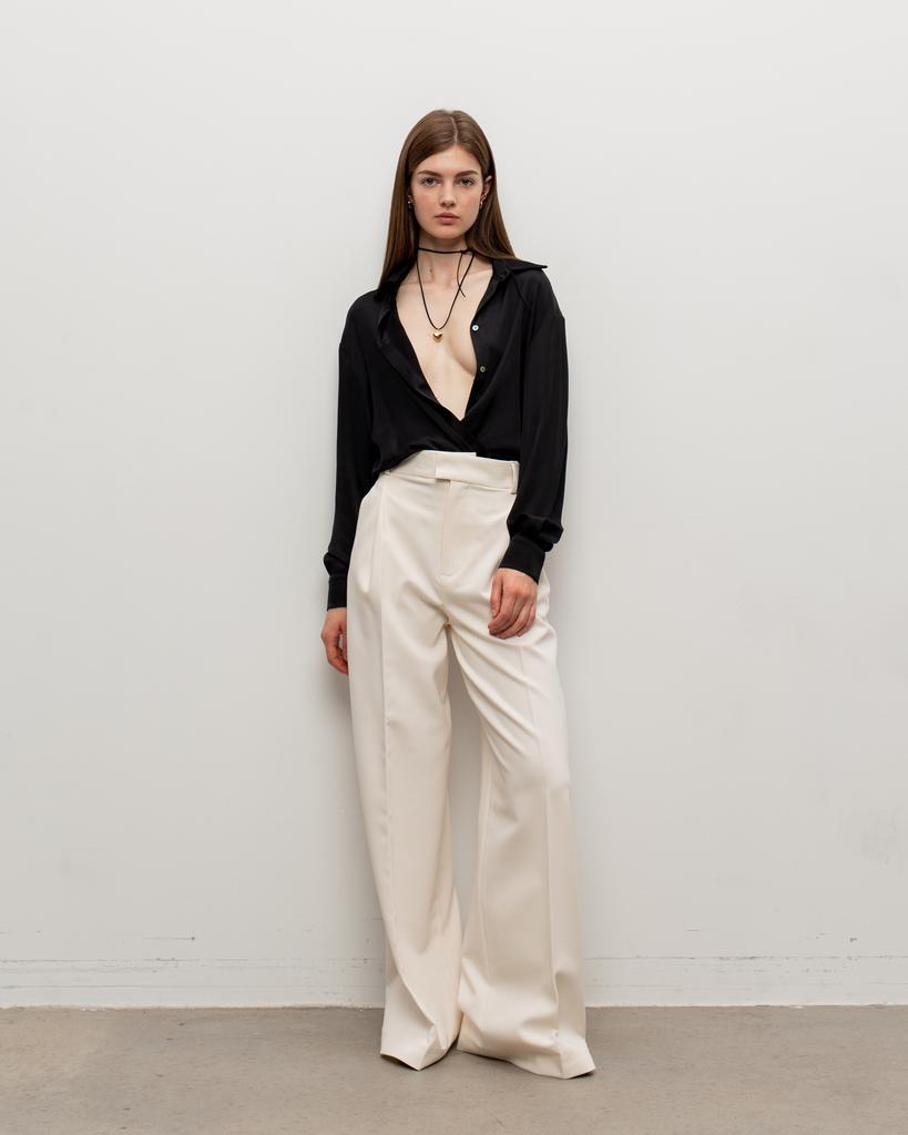 Брюки прямого кроя, молочный